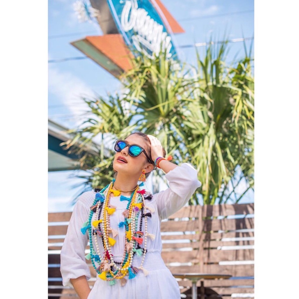 Of Wayne Multi-colored Tassel Necklace